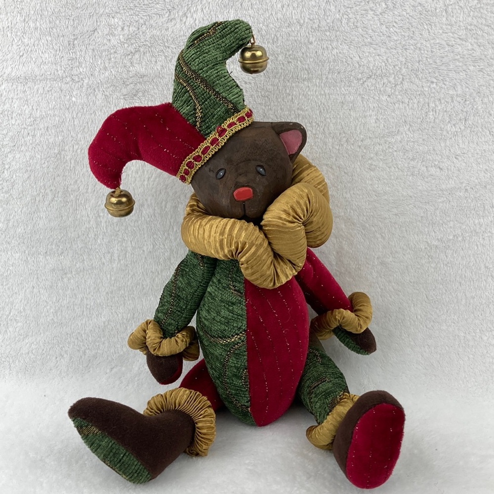 VTG DanDee Collector’s Choice Tapestry Jester Christmas Bear 15”